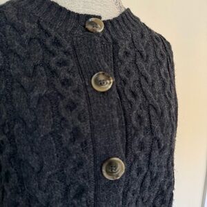 Anthropologie Charcoal Cable Knit Cardigan